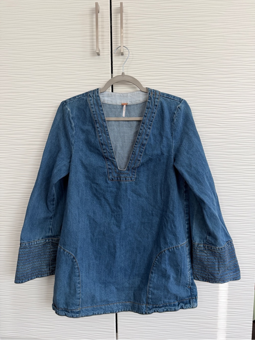 Free People Denim Mini Dress in Blue